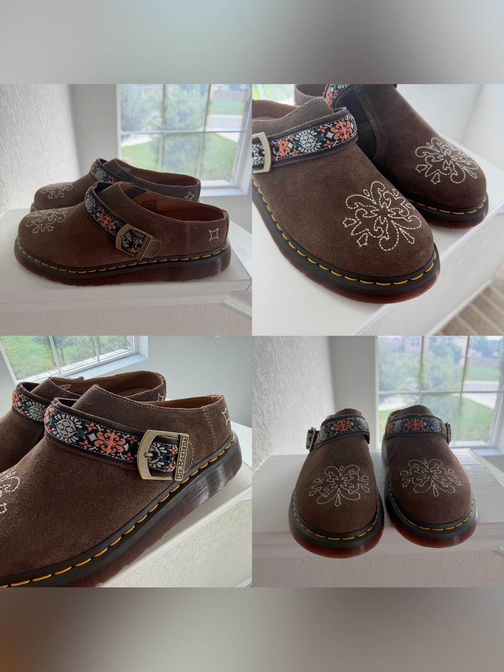 •DR MARTENS• Islam Suede and Jacquard Mules Women’s 12 Men’s 11